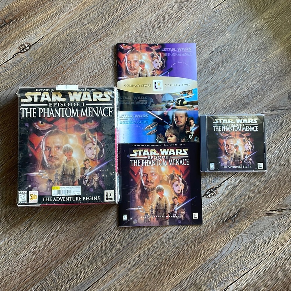 🌌 1999 Star Wars Phantom Menace PC Big Box Game Complete w Inserts LucasArts
